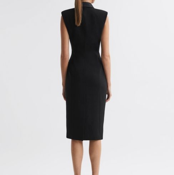 Reiss Amari Fitted Double Breasted Midi Dress Size 6 - Picture 3 of 8